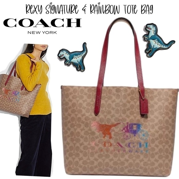 Coach 338775 Signature Heritage Horse and Carriage MultiColor Tote Bag NWT Macys - Picture 4 of 13
